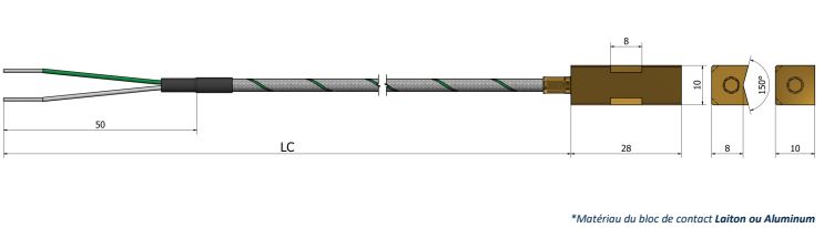 Thermocouple de surface - Bloc de contact TS05 - Types multiples et options personnalisables_0