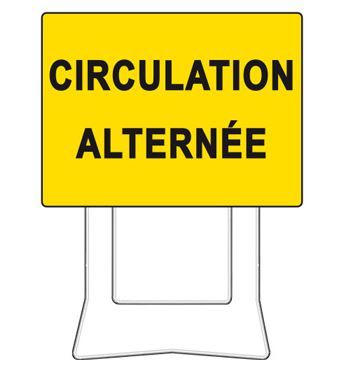 Panneau de chantier KC1 - circulation alternée - 29982 - 600 x 800 mm - rétroréfléchissant classe T1 ou T2_0