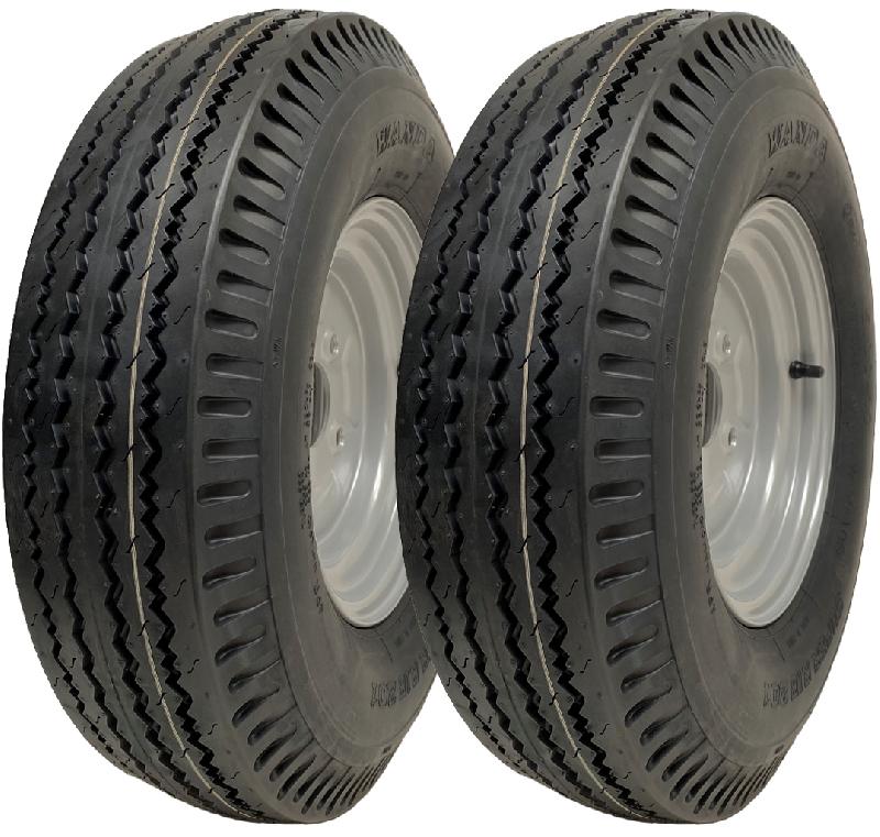 5.00x10 Pneu et roue de remorque 4 goujons 100mm PCD 72N Capacité de charge 355kg (Lot de 2)_0