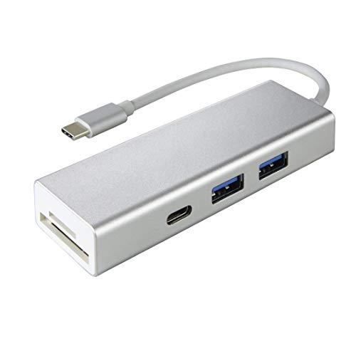 Hama Hub Type-C USB 3.1 - 3 ports USB-A/USB-C, lecteur de cartes MicroSD/SD, aluminium argenté_0