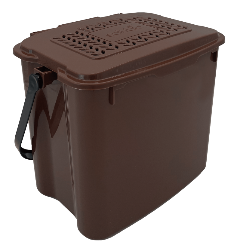 Bio-seau ajouré de 10 litres - plein couvercle - Résistant aux rayons UV - Fabriqué en France_0