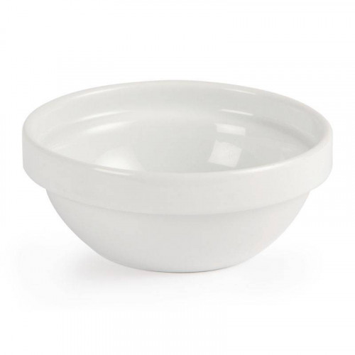 BOLS EMPILABLES EN PORCELAINE BLANCHE OLYMPIA Ø 110 MM - LOT DE 12