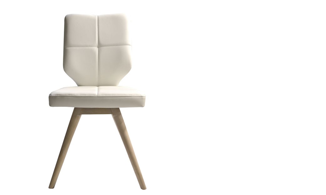 Chaise de salle à manger chêne clair et pu blanc moderne bridget (lot de 2)_0