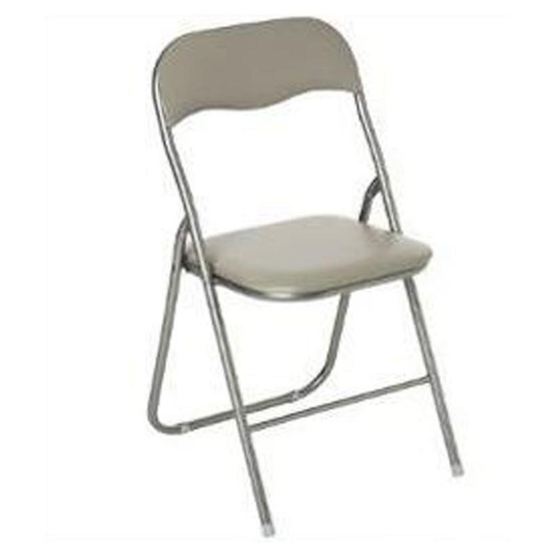 Chaise pliante Basic 79 cm - Taupe - Paris Prix - assise confortable et disponible en plusieurs coloris_0