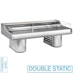 Comptoir vitrine réfrigéré - self-service sur socles SG15BS/A1 - Saigon PLUS, 1500x1195xh1000 mm, 0° à +2°_0