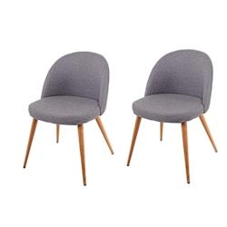 Décoshop26 - Lot de 2 chaises de salle à manger gris foncé pieds en bois style rétro CDS04415 - gris 3000406480663_0