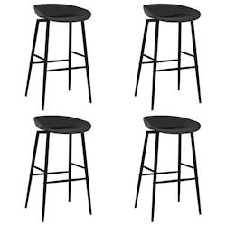 Décoshop26 - Tabourets de bar x4 chaises haute design simple en PP et métal noir DEC029423 - noir 3000257369094_0