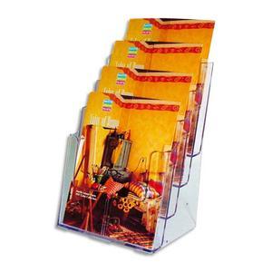 DEFLECTO - Porte-brochure 4 cases format 1/3 A4 transparent - Dimensions 29,8 x 12 x 24 cm_0