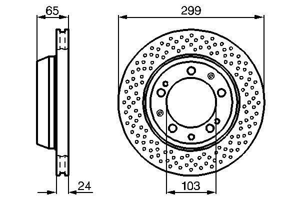 Disque de frein Bosch 0986478595 - boîte de 2 disques - arrière - poinçonné et ventilé intérieur_0