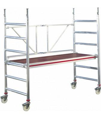 Échafaudage roulant pliant en aluminium - 0,80 m x 1,90 m - Hauteur de travail jusqu'à 8,10 m_0