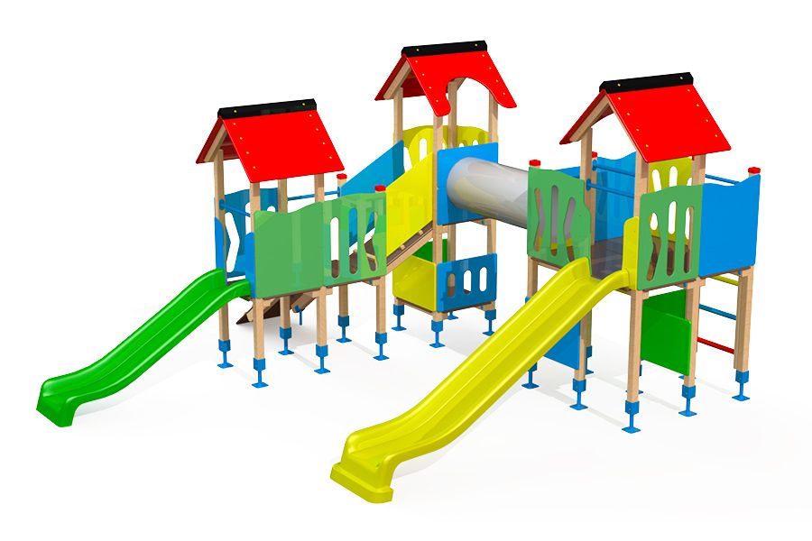 Structure de jeux combinées pour enfants de 3 à 13 ans - Hauteur de chute: 1100 mm - GE-2700A - Jolas_0