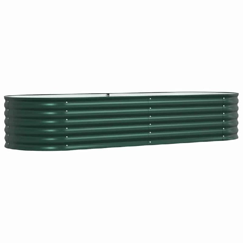 Helloshop26 - Jardinière surélevée moderne extérieur 240 x 80 x 44 cm design épuré minimaliste en acier vert 02_0058909 - vert acier 3000240843150_0