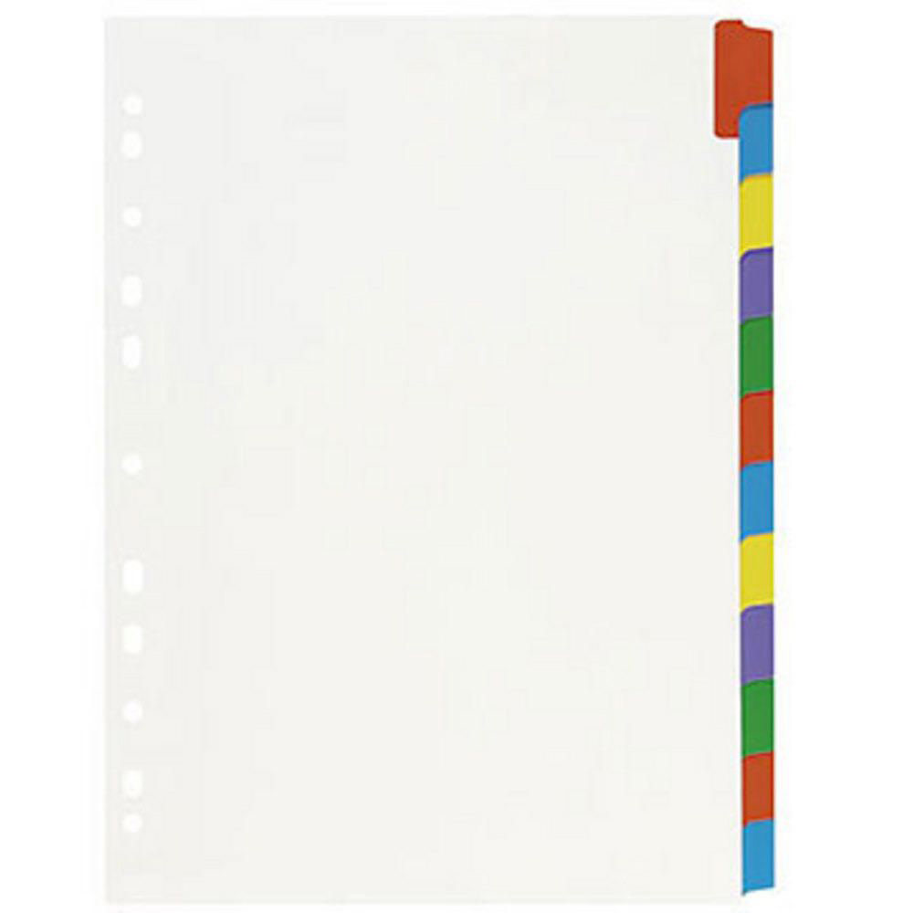 12 Intercalaires Bristol A4 - 3/10ème - Multicolore | Maxiburo