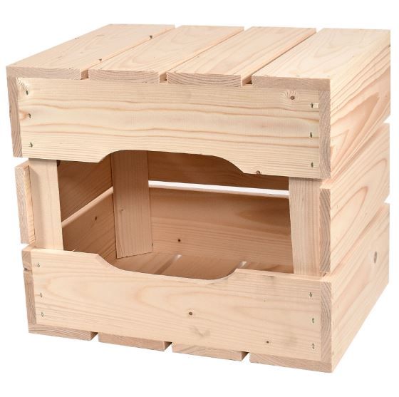 L3 - Caisses en bois Simply à Box - L36 x H31 x P27 cm - Bois brut ou lasuré en 6 coloris_0