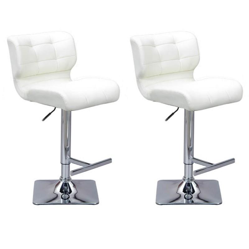 LOT DE 2 TABOURETS BAR DESIGN ADONIS 109CM BLANC - PARIS PRIX_0