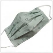 Masque 3 plis étoile verte - tissu 100% coton bio - lavable et réutilisable - fabrication française_0