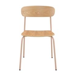 Oviala Business Lot de 2 chaises en bois rose - rose acier 114233_0