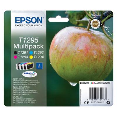 Pack de 4 cartouches Epson T1295 noir et couleurs pour imprimantes jet d'encre_0