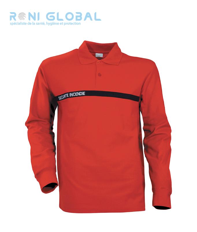 Polo de travail sécurité incendie manches longues en coton piqué 300 g/m² - CITY GUARD - Ref: city-15116_0