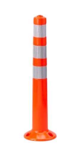 Poteau de signalisation RENFORCE - Ø 80 mm - Hauteur 750 mm - 3 Bandes réfléchissantes_0