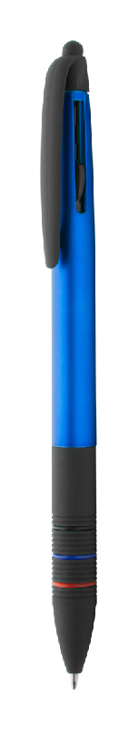 Stylo bille 3 couleurs avec stylet - plastique - encres noire, bleue et rouge_0