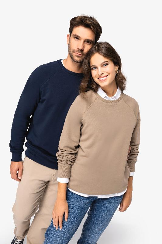 Sweat-shirt écoresponsable à col rond raglan - French Terry unisexe - Réf: NS423 - 85% coton bio et 15% polyester recyclé - Marque Native Spirit_0