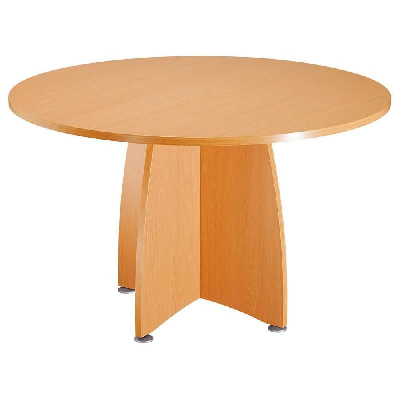 TABLE MODULAIRE RONDE - PIED CROIX PANNEAU CHÊNE - PLATEAU CHÊNE