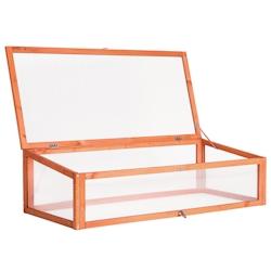 Tectake Serre Châssis de Jardin pour Carré Potager 115 x 53 x 34 cm  marron - 403231 - marron Bois massif 403231_0