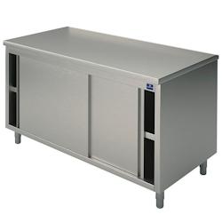 Virtus group Meuble Bas Inox avec Portes Coulissantes   Gamme 600 mm   Virtus - blanc plastique polypropylène 0698142258160_0
