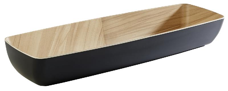 SALADIER RECTANGULAIRE NOIR MÉLAMINE 53 CM FRIDA APS