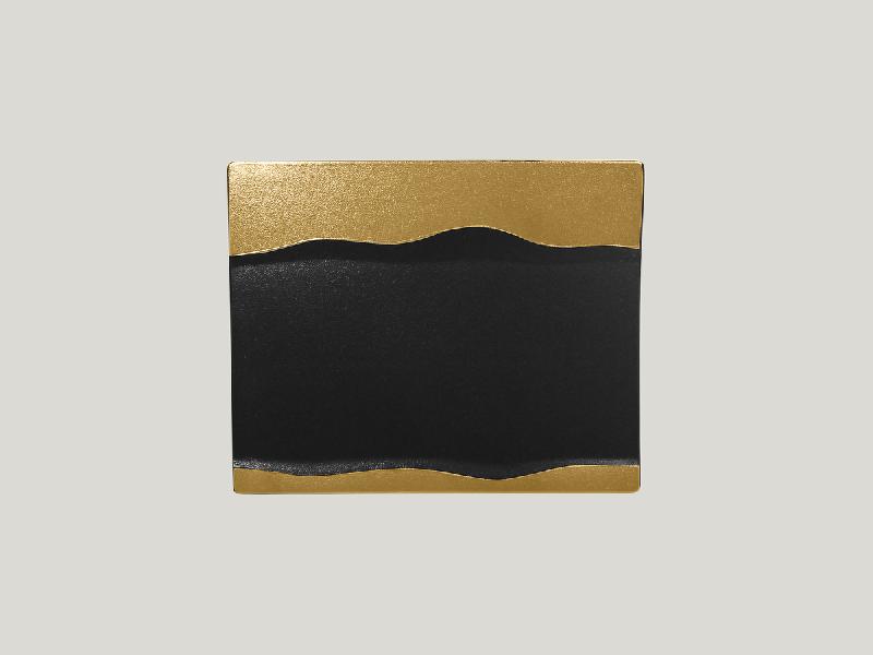 ASSIETTE PLATE RECTANGULAIRE NOIR PORCELAINE 25X20 CM METAL FUSION RAK