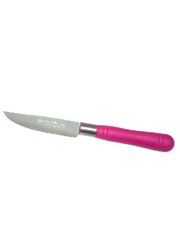 12X Couteau Portugais Lame 9 Cms Avec Manche En PP Rose Foncé - 5603680031729_0