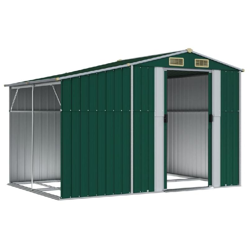 Abri de jardin vert 277x192,5x179 cm acier galvanisé Modèle AbriBasalte 134 - 8720845894870_0