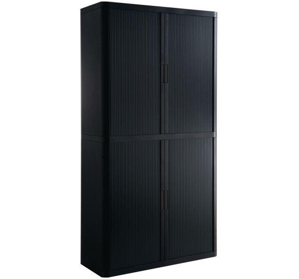 ARMOIRE EASY OFFICE HAUTEUR 204 CM CORPS ET RIDEAUX COLORIS NOIR - MANUTAN COLLECTIVITÉS