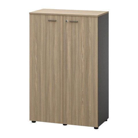 ARMOIRE MI HAUTE OPALE L 86 X H 133 CM CORPS ANTHRACITE PORTES BATTANTES ORME