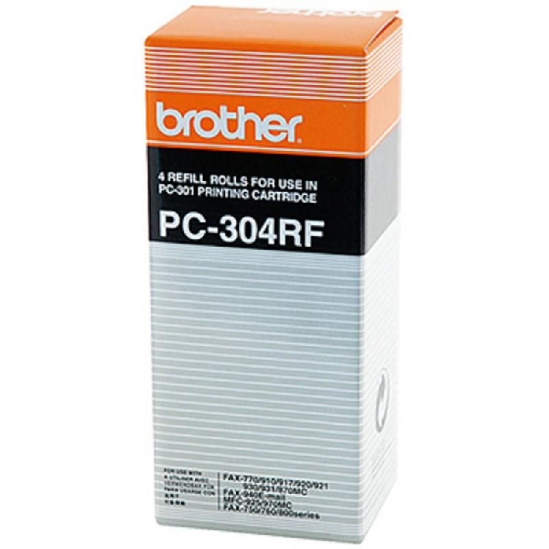 BROTHER RECHARGE TRANSFERT THERMIQUE BROTHER - N° PC304RF (LOT DE 4 RECHARGES)