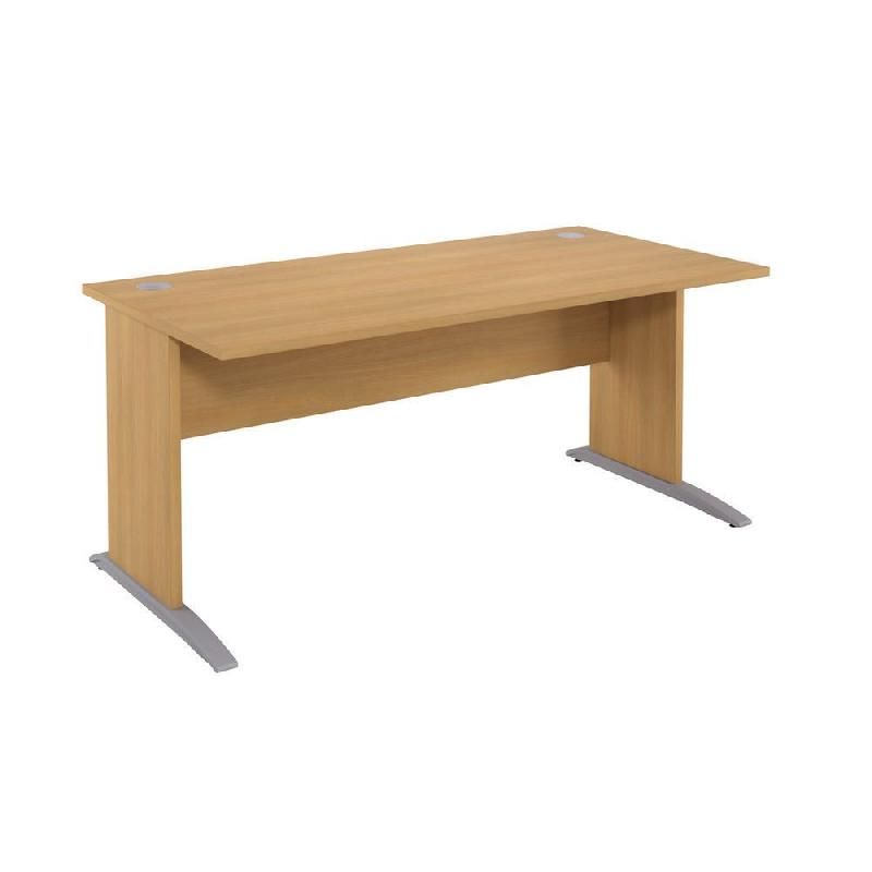 BUREAU DROIT EVOLUTION - L. 160 X P. 80 CM - PLATEAU 'HÊTRE' - PIEDS L 'HÊTRE'.