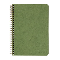 CARNET RELIURE INTÉGRALE À POCHETTES AGE BAG A5 120 PAGES DÉTACHABLES LIGNÉ - VERT - LOT DE 5