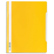 CHEMISE DE PRÉSENTATION À LAMELLES A4+ - GOUTTIÈRE DE PASSAGE - COUVERTURE PVC TRANSPARENTE JAUNE - LOT DE 28