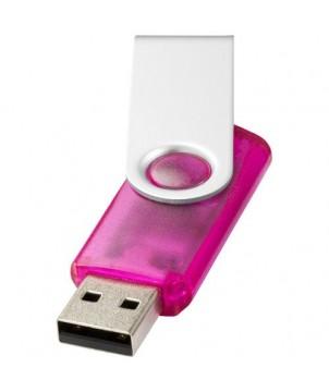 CLÉ USB ROTATIVE TRANSLUCIDE 1 GB - ROSE - CLÉS USB PUBLICITAIRES PERSONNALISÉES