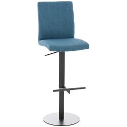 CLP Tabouret de bar Cadiz en Tissu Noir/Bleu - bleu textile 308608_0
