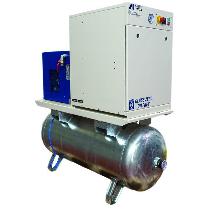 Compresseur d'air à spirale sans huile avec cuve 90L et sécheur 5.5 CV ANEST IWATA - 11578160_0