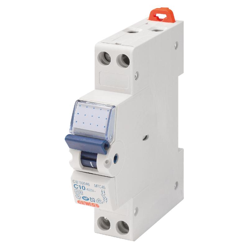 DISJONCTEUR 32A COURBE C PHASE + NEUTRE - GEWISS - GW90610