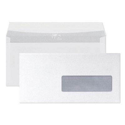 ENVELOPPES 110 X 220 CLAIREFONTAINE - BLANCHES - FENETRE 45X100 - AUTO-ADHESIVES - 90 G - BOÎTE DE 250