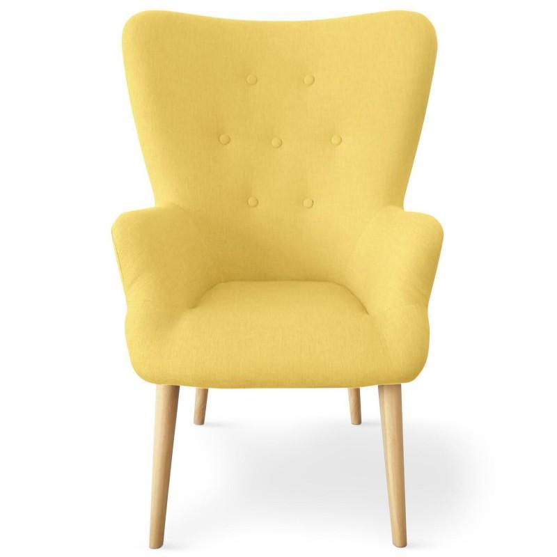 Fauteuil scandinave en tissu Northwest 104 cm jaune - Paris Prix - Design contemporain_0
