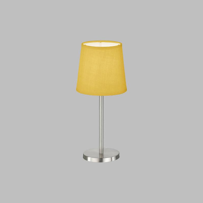 FH LIGHTING LAMPE À POSER EVE ABAT-JOUR LIN NICKEL/JAUNE