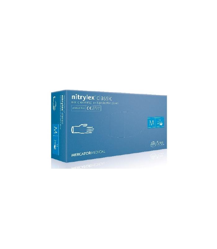 Gants nitrile non-poudrés Nitrylex - Mercator Medical - boîte de 100 - tailles S à XL - protection chimique et virus_0