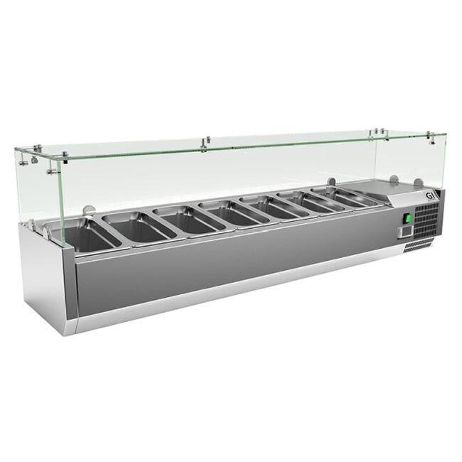 Gastro-Inox Vitrine réfrigérée à poser en acier inoxydable 7 x GN1/4 - 7445908515585_0