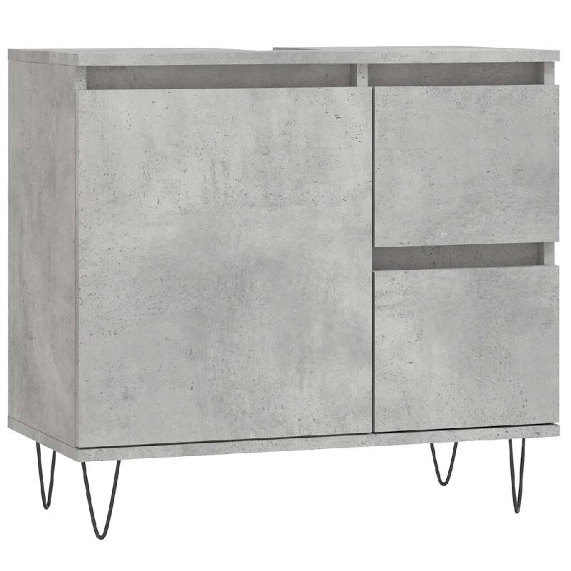 Helloshop26 - Armoire de salle de bain rangement multifonction 65 x 33 x 60 cm style industriel en bois d'ingénierie gris béton 02_0049043 - gris Bo_0