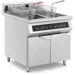 Helloshop26 - Friteuse à induction professionnel 2 x 30 litres 60 à 190 °c acier inoxydable 14_0009093 - 3000221448343_0
